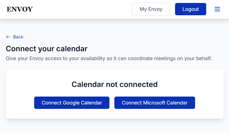Connect your calendar in Ask My Envoy