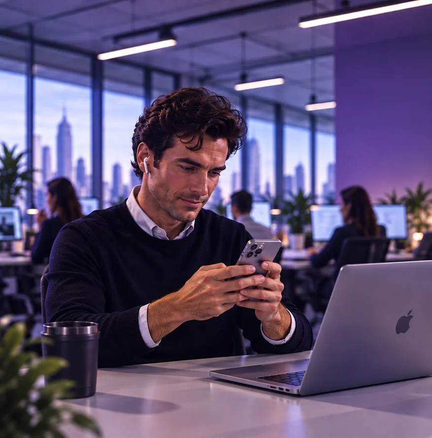Scheduling in 2026: coordinating meetings on a smartphone in a modern office